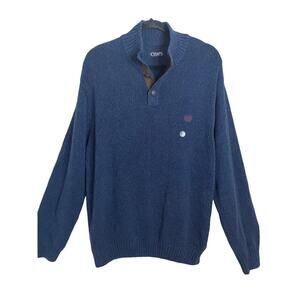 Chaps Ralph Lauren Sweater NEW XXL Mens Navy Blue Embroidered Logo 1/4 Button up